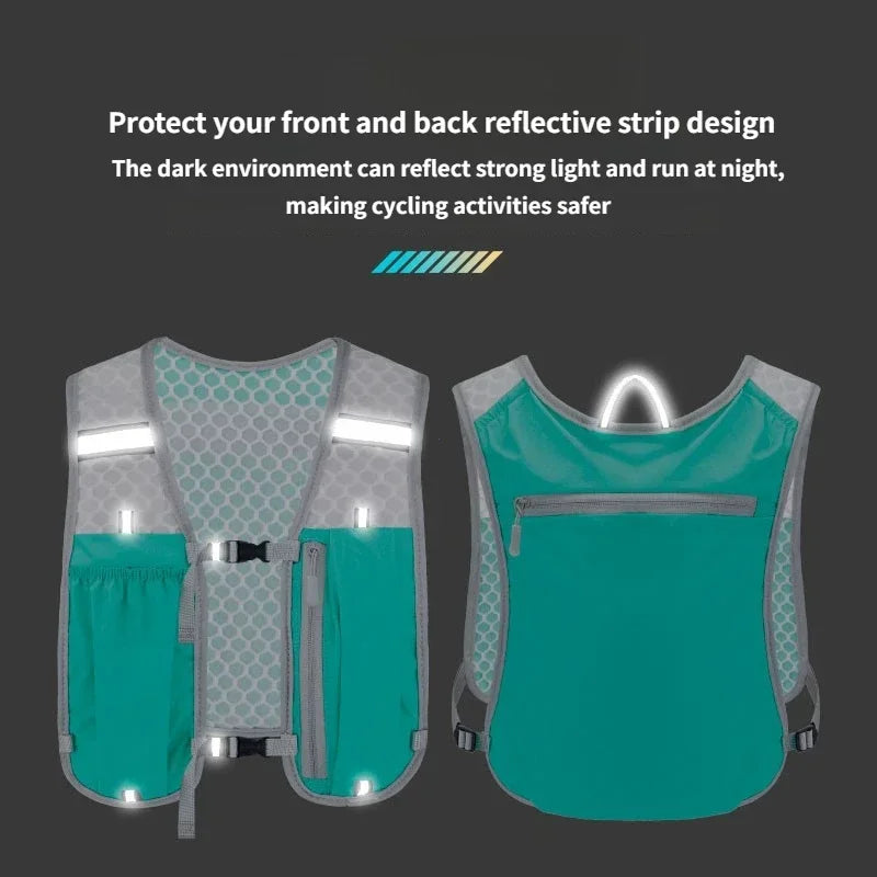 Running Water Bottle Storage Vest Lightweight Running Vest Reflective Hydration Water Chest Pack with Phone Holder Cycling Vest