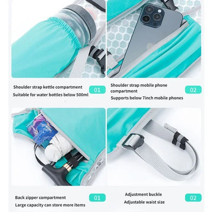 Running Water Bottle Storage Vest Lightweight Running Vest Reflective Hydration Water Chest Pack with Phone Holder Cycling Vest