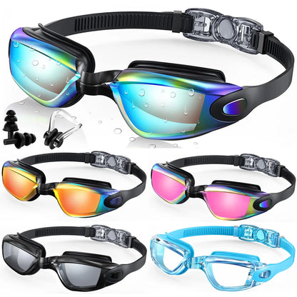 Swimming Goggles Professional Waterproof Swim Eyewear Glasses Anti-Fog 100% UV Protection No Leaking for Adult Men Women Youth
