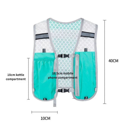 Running Water Bottle Storage Vest Lightweight Running Vest Reflective Hydration Water Chest Pack with Phone Holder Cycling Vest