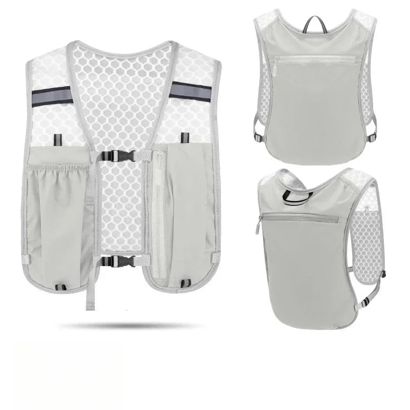 Running Water Bottle Storage Vest Lightweight Running Vest Reflective Hydration Water Chest Pack with Phone Holder Cycling Vest
