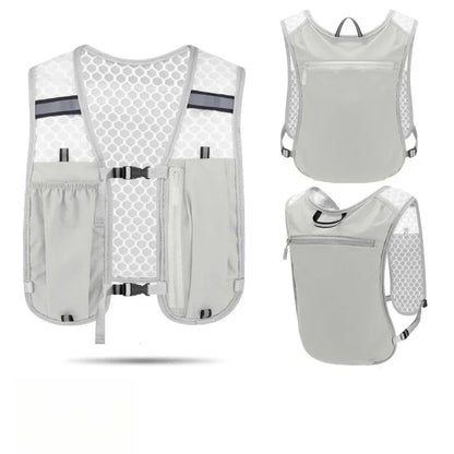 Running Water Bottle Storage Vest Lightweight Running Vest Reflective Hydration Water Chest Pack with Phone Holder Cycling Vest