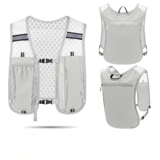 Running Water Bottle Storage Vest Lightweight Running Vest Reflective Hydration Water Chest Pack with Phone Holder Cycling Vest