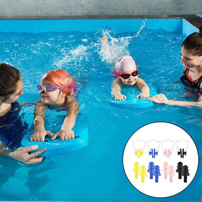 Swimming Nose Plug & Ear Plugs, 4Set Soft Professional Ear Plugs and Nose Clips for Swimming, Sleeping (4 Colors)